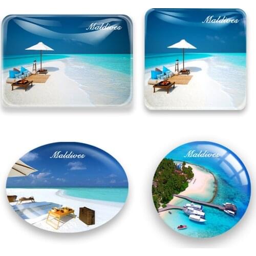 Maldives-Island Tourist Refrigerator Magnets Travel Souvenir Fridge Magnets Scenic Spots Decor Gift