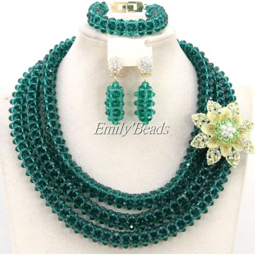 Splendid Costume African Crystal Beads Jewelry Set 2015 New Nigerian Wedding Bridal Necklace Jewelry Set Free Shipping AMJ429