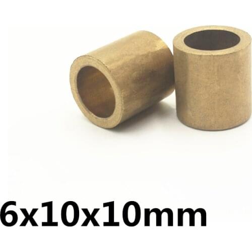 10pcs 6x10x10 mm FU-1 Powder Metallurgy oil bushing porous bearing Sintered copper sleeve 061010