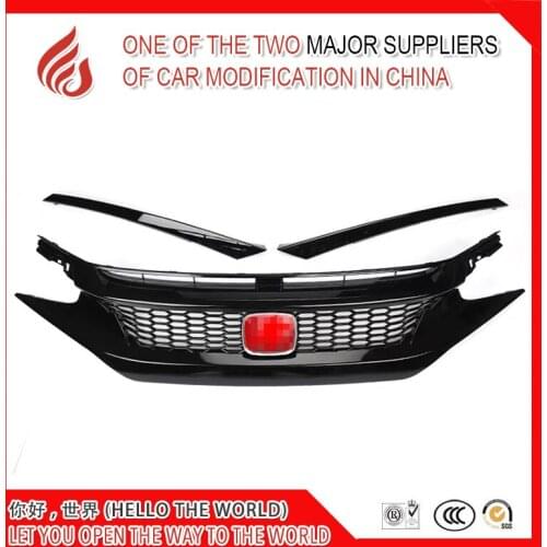 High qualtiy Modificate ABS car front grille racing grills grill for civic front grille 2016 2017