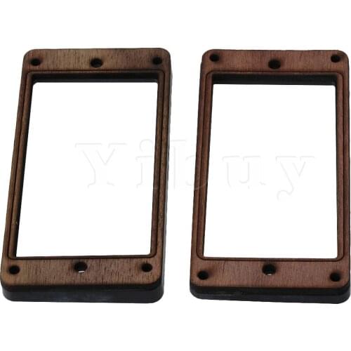 Yibuy 2pcs 9.2cm Rosewood Humbucker Pickup Mounting Ring Set Light Guitar Parts