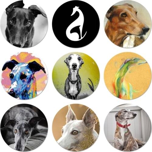 58mm Galgo Greyhound Dog Icons Pins Badge Decoration Brooches Metal Badges For Backpack Decoration