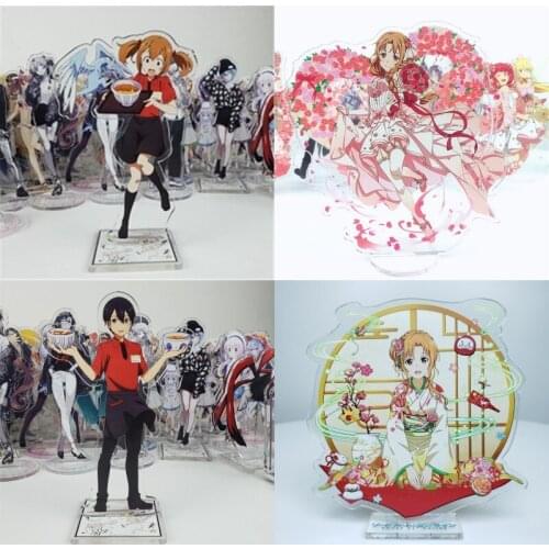 1pcs Anime Cartoon Sword Art Online SAO Kirito Printed Acrylic Stand Figure Cosplay Prop Decor for Women Men Gift