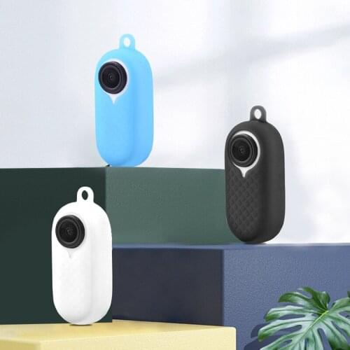 Thumb Anti-shake Camera Sports Video Digital Camera Silicone Protective Cover+Lanyard for Insta360 go2 Cameras 1PC