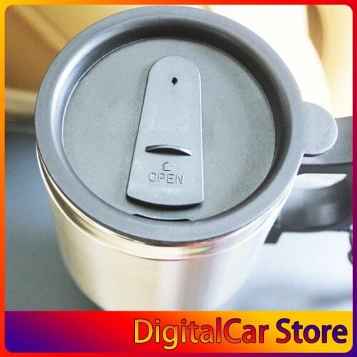 12 V 500ml Stainless Steel Thermos Heating Cup Car Auto Adapter Heated Kettle Travel Mug Auto Accessories Travel Camping