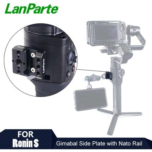 Lanparte Ronin S Side Plate Gimbal Accessories with Nato Rail and 1/4", 3/8" Thread Hole