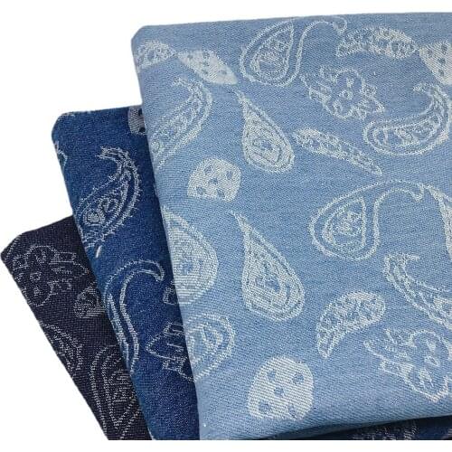 Cotton Vintage Parsley Jeans Fabric Thick Denim After Washed Tissu For Pants Jackets Blazer DIY Handcrafts 100X160cm