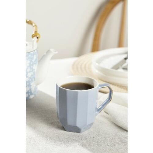 Hand Painted Geometric Ceramic Mugs With Gold Handle Handmade Irregular Cups For Coffee Tea Milk Oatmeal Creative Birthday Gifts