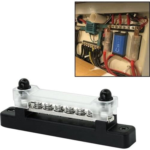 6 Terminal Bus Bar Kit 150A Distribution Block 2 Studs Durable