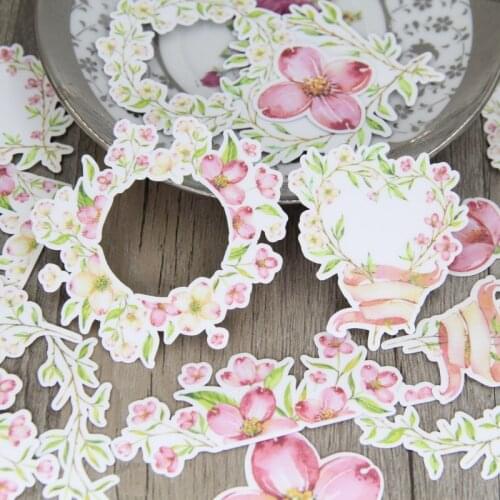 Beautiful Watercolor Flower Wreath Heart Bouquet Floral Scrapbooking Stickers DIY Decorative Laptop Computer Luggage Suitcase