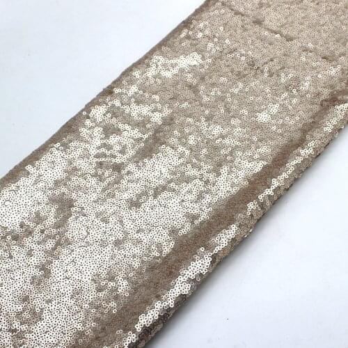 Sequined Lace Fabrics For Dress Champagne Gold Matte Dull Color Allover Embroidered Fabric Sequins Table Cloth 132cm