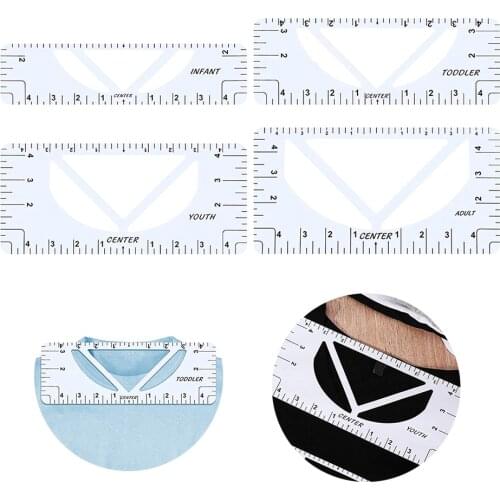 4pcs T-Shirt Ruler Guide Graphics Tshirt Alignment Ruler Fashion Design Tailors Ruler T-Shirt Ruler for Sewing Alignment Tool