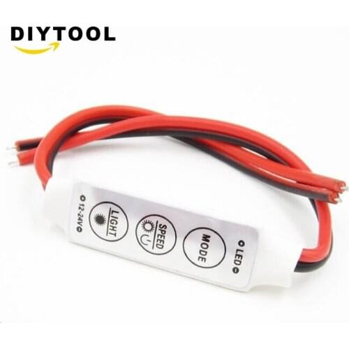 Mini 12V LED strip light dimmer controller with switch