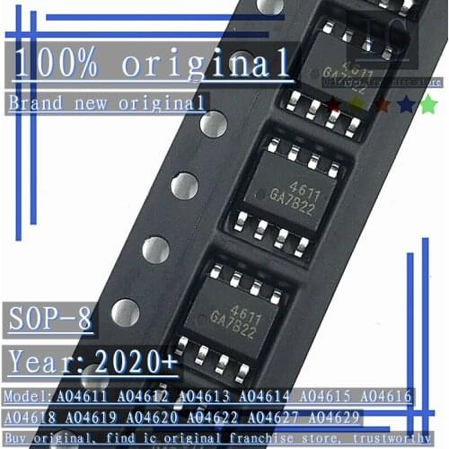 2020+100% Brand new original 10PCS AO4611 AO4612 AO4613 AO4614 AO4615 AO4616 AO4618 AO4619 AO4620 AO4622 AO4627 AO4629 SOP-8