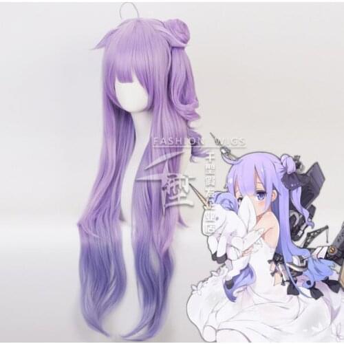Anime Women Cosplay Wig Azur Lane Silver White Purple Long Heat Resistant Synthetic Wig Azur Lane Vampire Wig Halloween