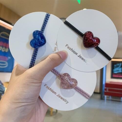 Korean Style Simple Style Fashion Hot Selling Hair Band Girls Women Hair Rope Acrylic Love Heart Hair Rings Hair Accessories