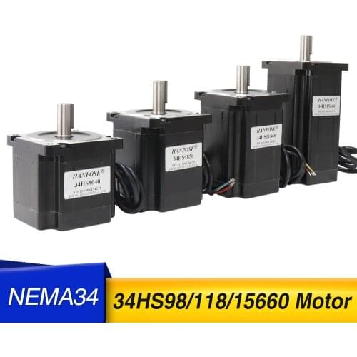 34HS 9850 11860 15660 CNC stepper motor 12.0 N.m D14mm Nema34 stepping motor 6.0A for CNC engraving machine high torque