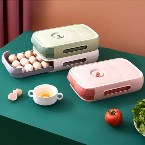 Fresh-Keeping Egg Boxes Drawer Storage Boxes Fresh-Keeping Boxes With Lids Kitchen Storage Boxes Stackable Rolling Egg Boxes