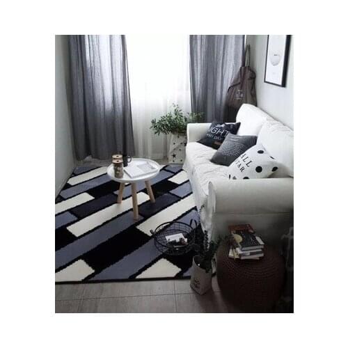 Modern Nordic Style Black and White Printed Geometry Floor Mat Door Mat Door Mat Anti-slip Mat Carpet Bedroom Home Decoration
