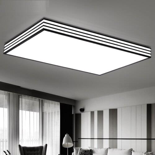 LED Striped Art Ceiling Light Rectangle Square Round Living Room Bedroom Study Shop Restaurant Office Ceiling Light 110-240V