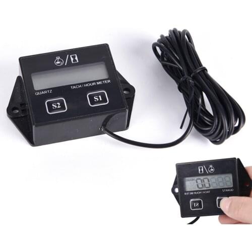New High Quality Hot Digital Engine Tach Hour Meter Tachometer Gauge Inductive For Motorcycle Motor Stroke Engine Spark