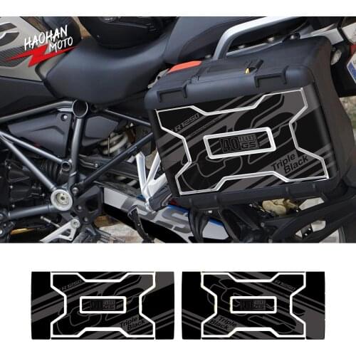 For BMW Vario Case 2004-2012 40 Year GS R1250GS Triple Black Decals Motorcycle Graphic Sticker