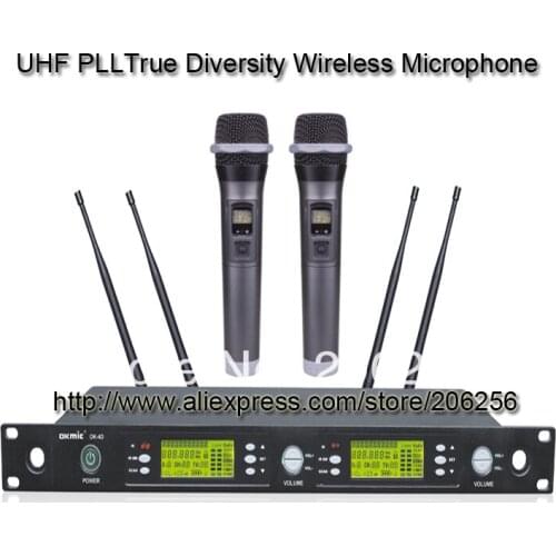 High Quality OK-4D/5200H Professional UHF/PLL true diversity wireless microphone system wireless 5500H dual handheld transmitter