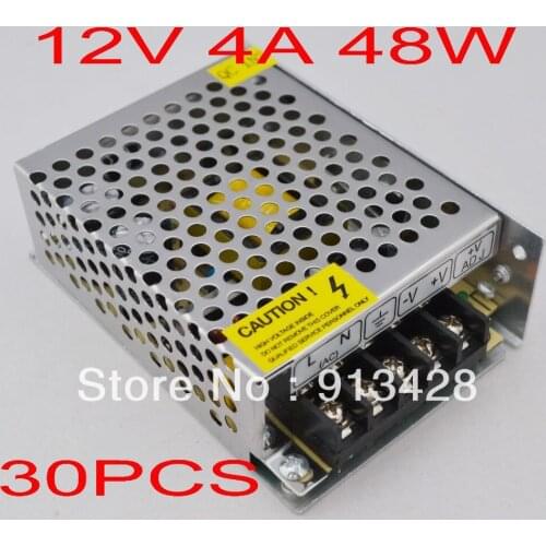 High Quality 30 pcs/lots DC 12V 4A Switch power supply 48W LED power adapter Free shipping