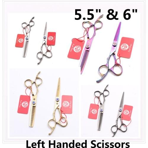 Y8212 5.5" 6” Left Handed Scissors Hair Professional Hairdressing Barber Salon Shears Haircutting Scissors Set