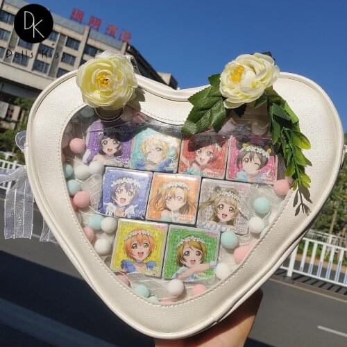 Japan JK Travel School Bag Ladies 3D Love ITA School Bag Women Shoulder School Bag Messenger Uniform Bag PU School Bag for Girls