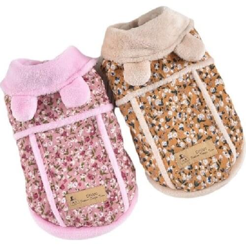 Winter Pet Jacket Small Dog Coat Outfit Cute Floral Puppy Costume Yorkshire Pomeranian Poodle Schnauzer Welsh Corgi Clothing