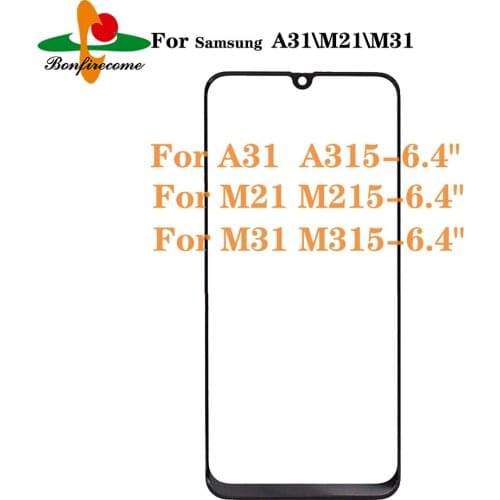 10Pcs\lot For Samsung Galaxy A31 M21 M31 A315 A315F M215 M315 Front Touch screen Panel LCD Out Glass Cover Lens Replacement