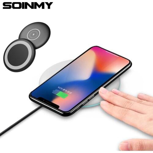 10W Qi Wireless Round Charger for iPhone X Xs MAX XR 8 plus Fast Charging for Samsung S8 S9 Plus Note 9 8 USB Phone Charger Pad