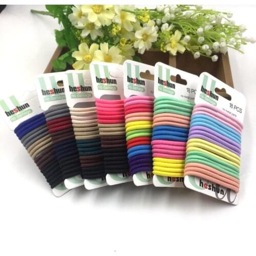 18pcs/set High Quality Cotton Solid Elastic Hair Band Headband For Women Girl Hair Rope Rubber Band Hair Accessories Tie