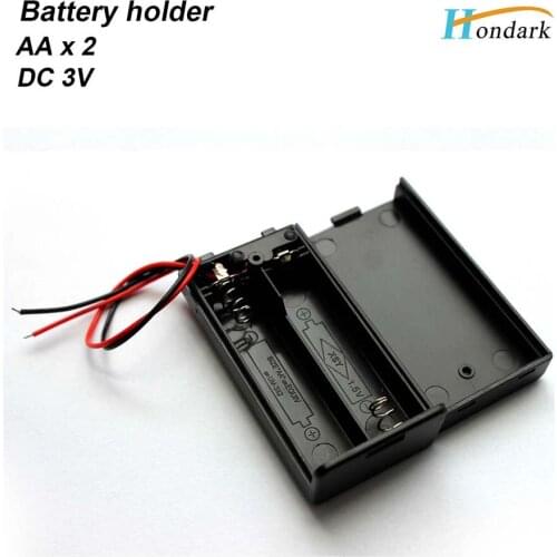 3V waterproof battery holder 2XAA battery box 2AA 2XLR6 battery shell 2X1.5V battery case AA battery cell 6'' leads,100pcs/lot