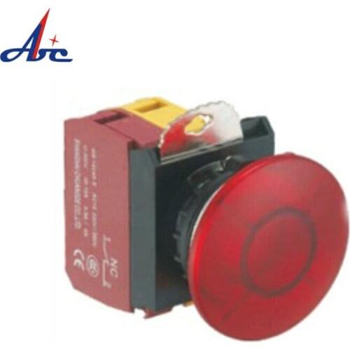 6-110VAC/DC Mushroom Push Button Switch 1NO 1NC Momentary Illuminated Mushroom Button IB22Z-M11F Push Button