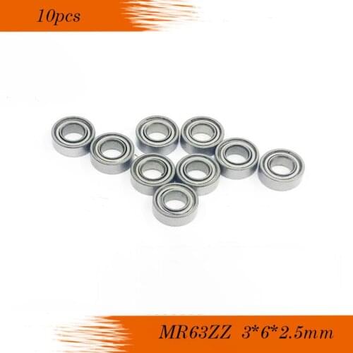 Free Shipping 10pcs MR63ZZ MR63 ZZ MR63-2Z 3X6X2.5mm Thin Wall Deep groove Ball Bearing MR63/L-630 ZZ