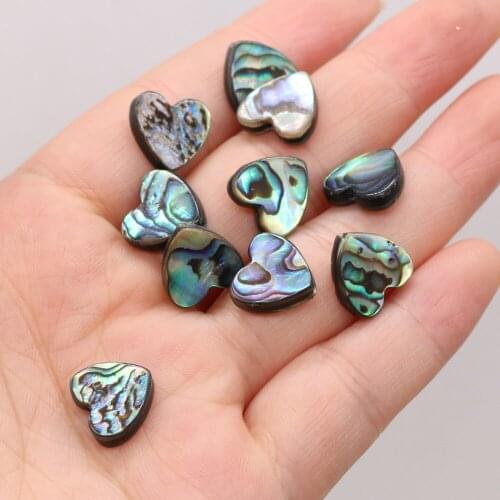 10Pcs New Style Heart-Shaped Abalone Beads With Loose Beads For DIY Jewelry Making Bracelet Earring Ring Accessory