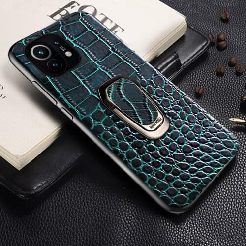 Genuine Leather Bracket Case For Xiaomi Mi 11 10T Pro 10T Lite 10 9 9T Poco X3 NFC M3 Cover For Redmi Note 9 Pro 9s Note 8 pro 7