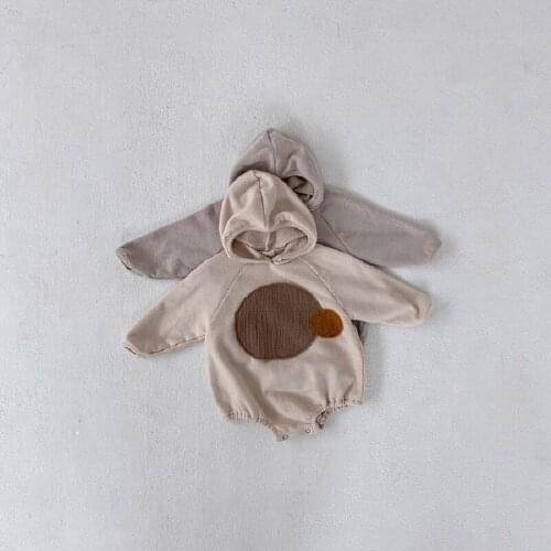 Kids Cute Hooded Jumpsuit Long Sleeve Baby Girl and Boy Bodysuit Autumn Baby Clothes