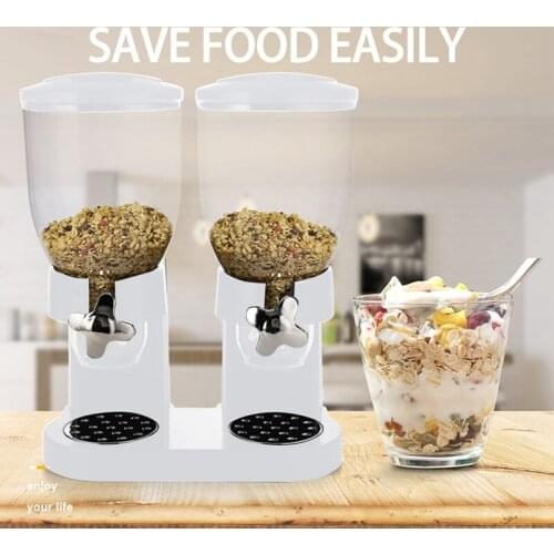 Double Cylinder Cereal Machine Home Type Kitchen Supplies Mini Cereal Separator Hot Selling Plastic Clear Container