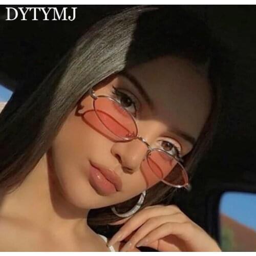 DYTYMJ Small Oval Sunglasses Women Brand Designer Glasses for Women Alloy Metal Sunglasses Women Retro Oculos De Sol Feminino