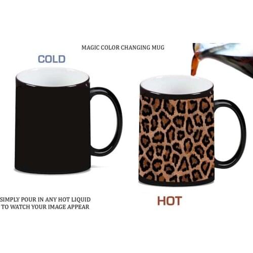 Leopard Print Design Pattern Morph Morphing Color Changing Ceramic Coffee Mug Tea Cup