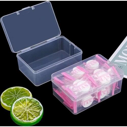 Hot sell 2Pcs Clear Plastic Transparent With Lid Storage Box Jewelry Collection Container Case