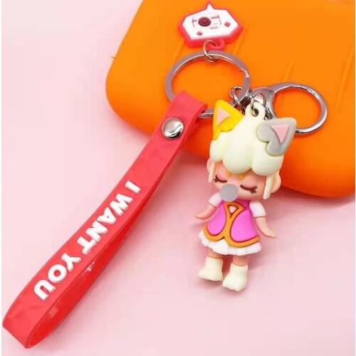 Little fairy keychain bag pendant blowing bubble doll soft rubber keychain men and women jewelry gift 8 new 2021