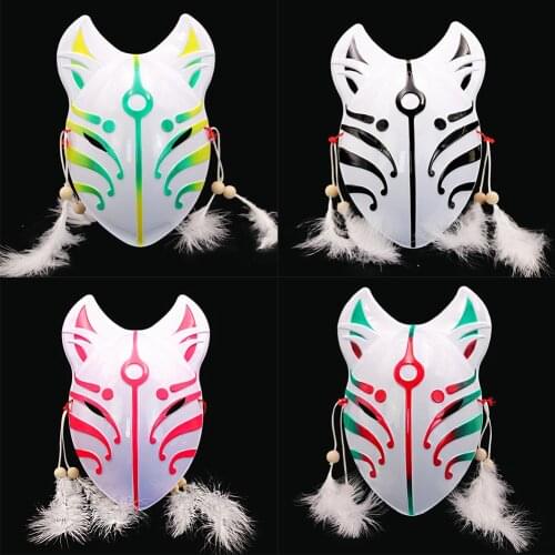 New Japanese Style Anime Fox Demon Popular Cospaly Masks Men Unisex Hip Hop Halloween Masquerade Carnival Funny Adult Party Mask