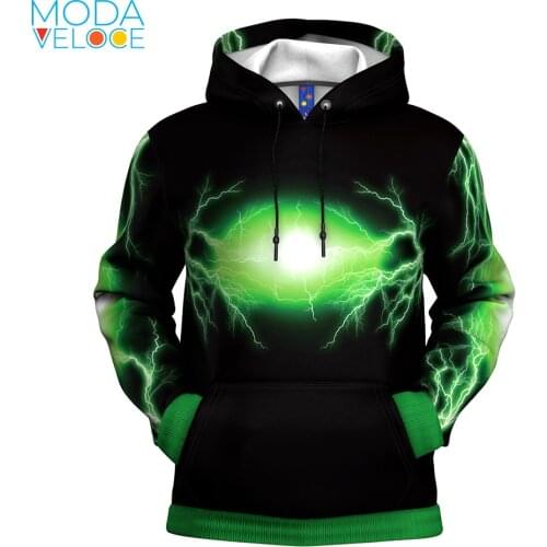 Men Hoodies Bolt Lightning Storm Power Superhero Energy Green Spell Magic hoodie Sweatshirts Casual oversized hoodie