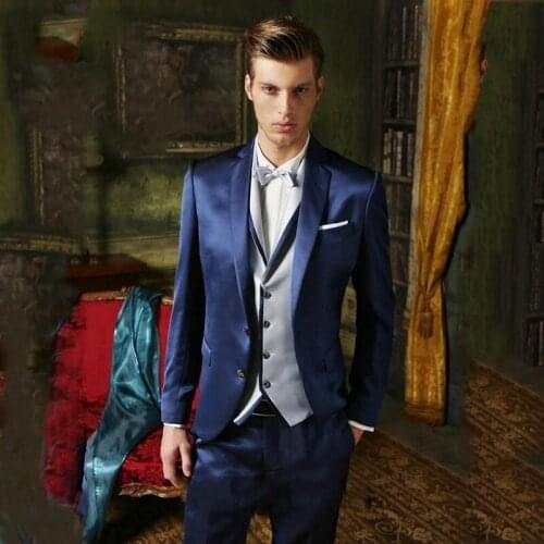 Men Suits Slim Fit Wedding Groom Wear Tuxedos 2018 (Jacket+Pants+Vest) Best Man Bridegroom Suits Costume Homme Blazer