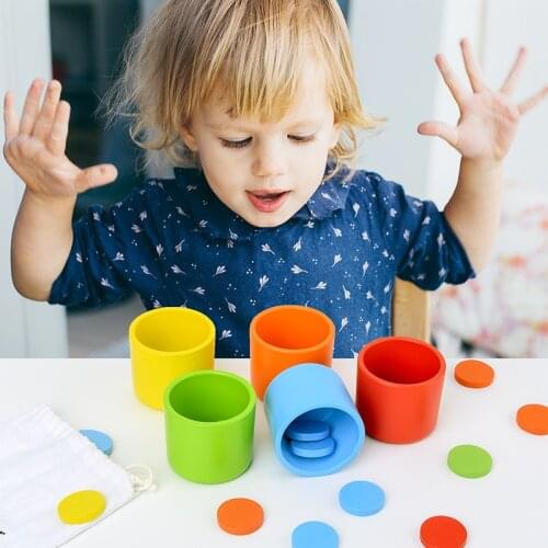 Montessori Color Classification Cup Tabletop Game Childrens Color Cognitive Education Multi Functional Kindergarten Preschool