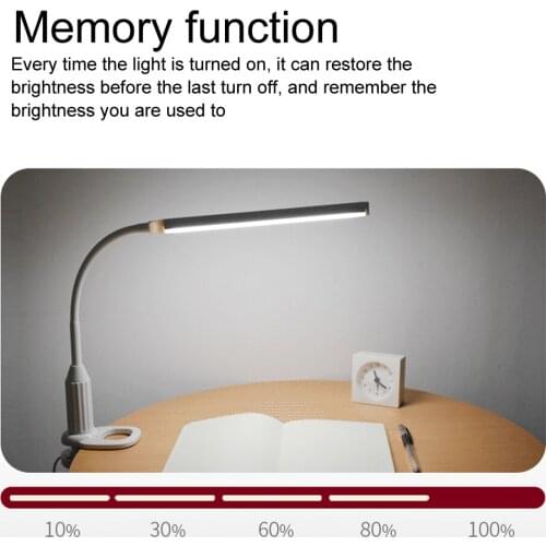 Table Lamp LED Touch Switch Desk Clip Light Study Reading Light Bedroom Bedside Night Light Adjustable Brightness